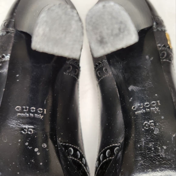 Gucci Black Brogue Pump Heels - Picture 12 of 13